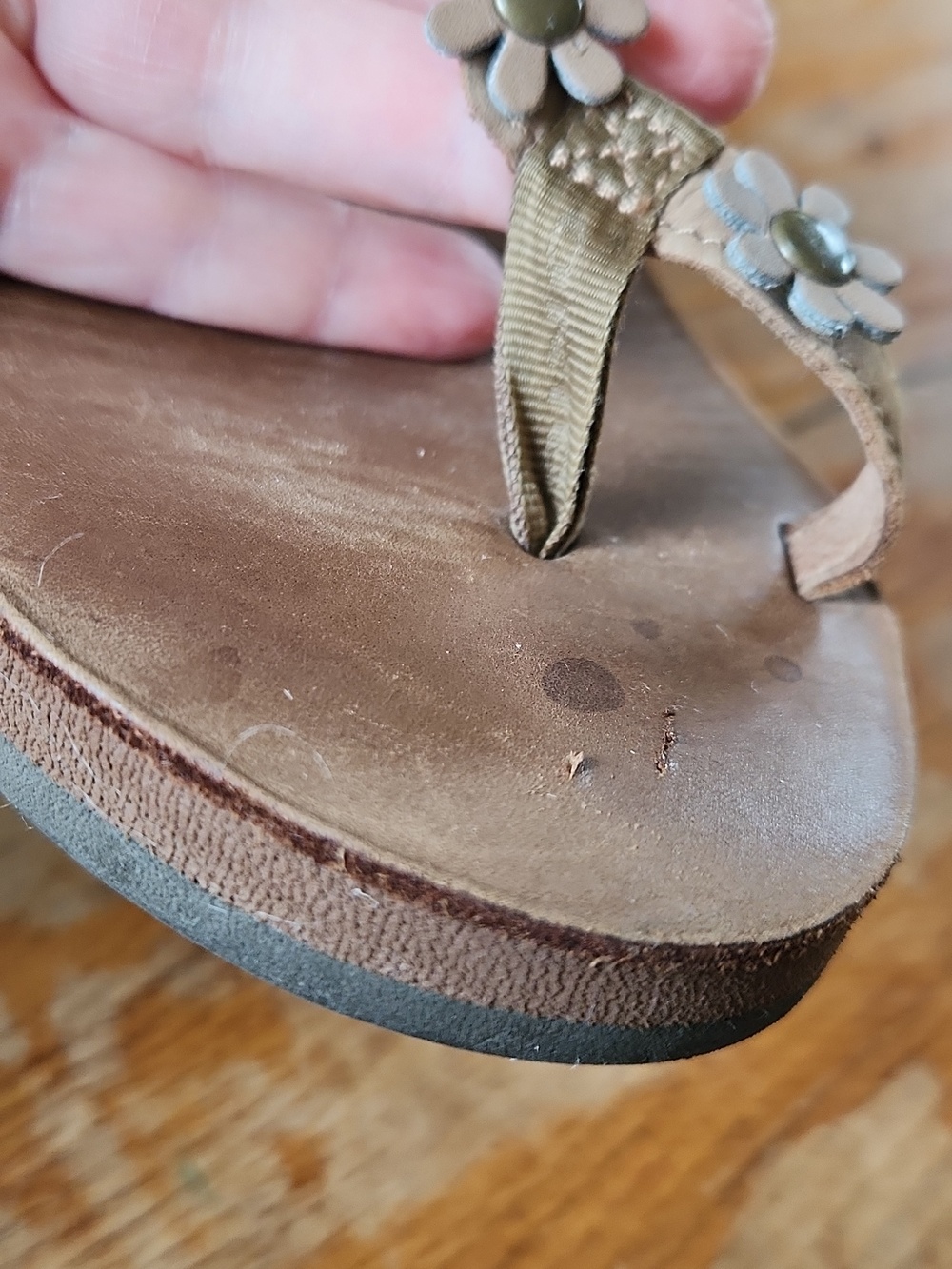 Rainbow Brown Floral Sandals sz 8 BOHO - Picture 15 of 16